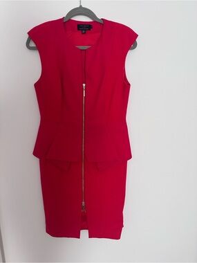 Ted Baker Red Peplum Dress